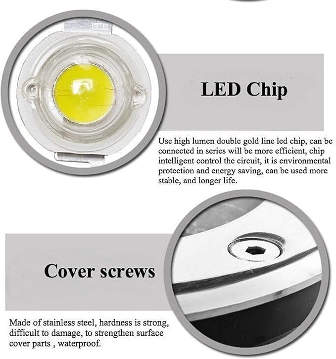 Ground Landscape Lights - LED Outdoor Spotlight Floodlight - IP67 Waterproof Recessed Lamp Lighting for Garden Yard Construction CE ROHS FCC Certificate(White6W(12v))