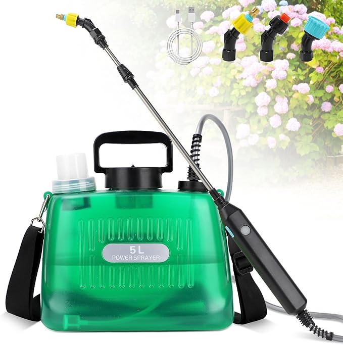 Battery Powered Sprayer 1.35 Gallon Electric Sprayers in Lawn and Garden Sprayer Pump Outdoor Battery Operated for Lawn &amp Garden