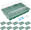 MIXC Seedling Trays Seed Starter Tray 10-Pack Mini Propagator Plant Grow Kit Greenhouse with Humidity Vented Domes and Base for Seeds' Starting (40 Cells Per Tray Total 400 Cells) Green