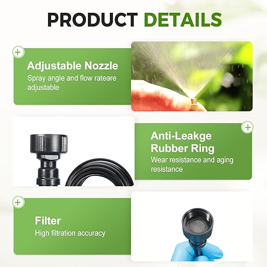 360° Curved Garden Automatic Irrigation System 2025 Upgrade Drip Irrigation System Kits Garden Grid Watering Sprinkler System DIY Irrigation Set for Greenhouse Yard Lawn Raised Garden Bed (16.4 FT)