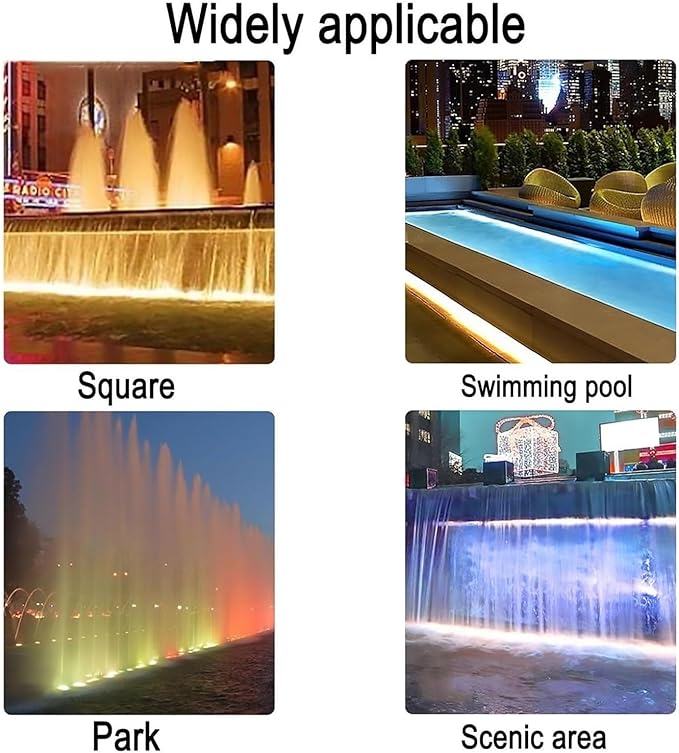Rectangle Landscape Lights - Underwater RGB Pool Spotlights AC 24V Low Voltage IP68 Waterproof for Parties and Rockeries