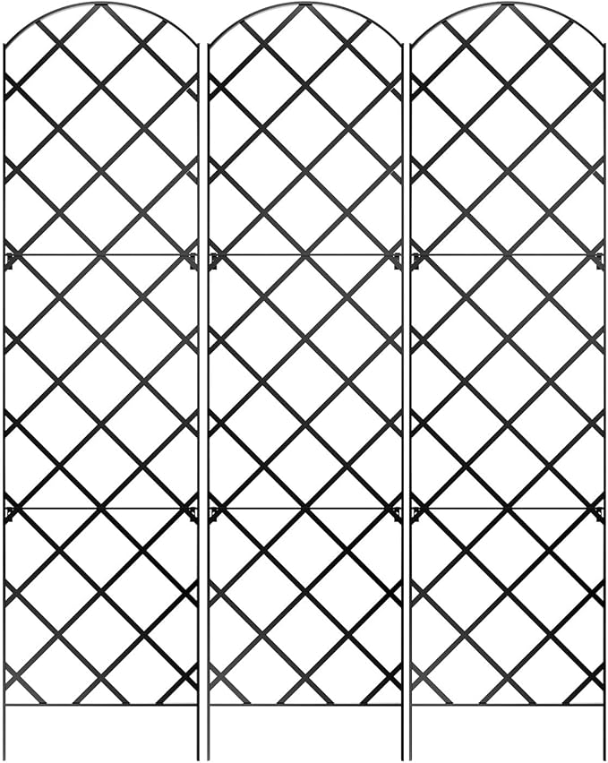 Giant Trellis 108 High (9' Tall) by 28 Wide Set of 3 Trellises Bundled with Plastic Plant Twist Ties