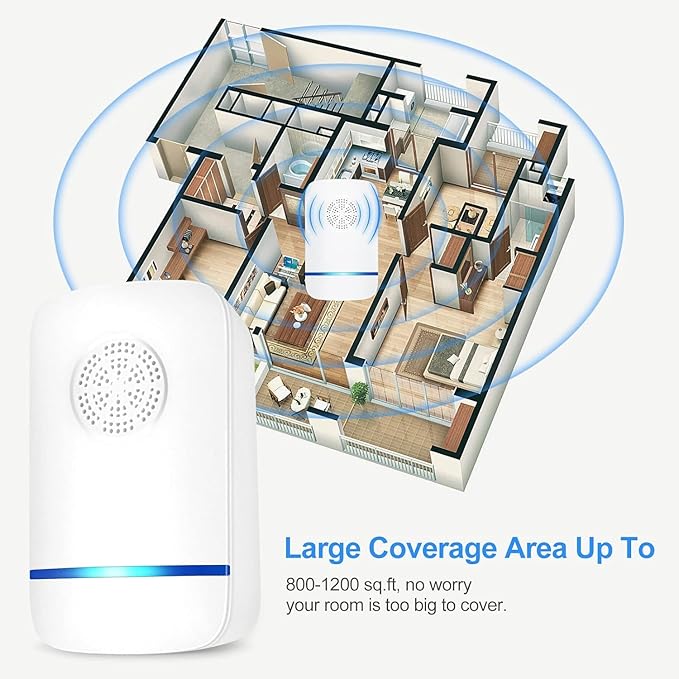 Ultrasonic Pest Repeller 6 Packs Pest Repellent Ultrasonic Plug in Indoor Pest Control for Insect Mouse Spider Ant Bug Roach Repellent Indoor for Home Garage Warehouse Office Hotel