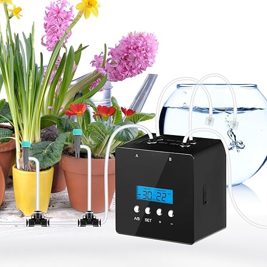 Indoor Plant Watering syste with 30-Day TimerSelf Watering Driplrrigation Kit with Timer Automatic Watering SystemAdjustableNozzles for 20 Plants 2 p