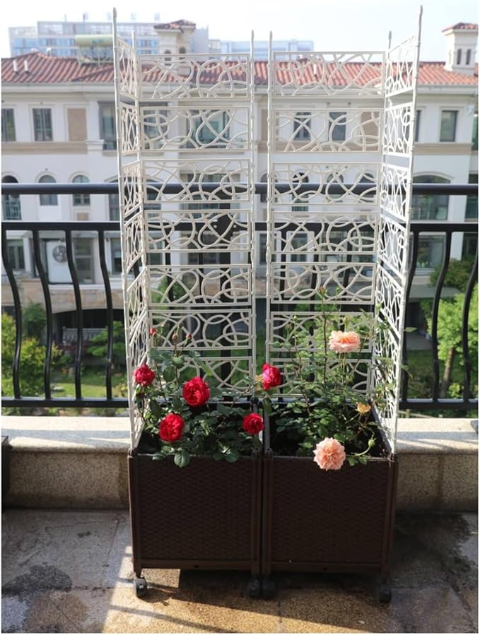 Foldable Garden Trellis Potted Plant Climbing Support Garden Fence For Decorative Privacy Screen For Indoor Outdoor Flowers Vegetable Fruits Vines Support ( Color : Black  Size : 81x120cm/31.9x47.