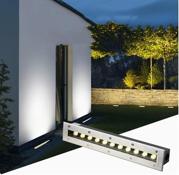 Buried Yard Lamp - Outdoor Recessed LED Spotlight IP67 Waterproof Linear Underground Light for Corridors and Steps