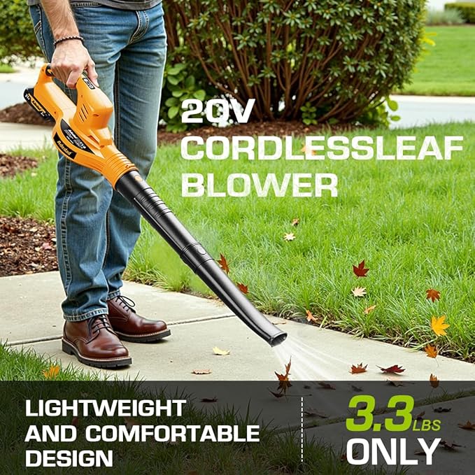 20V Cordless Leaf Blower 150MPH Handheld Electric Blower with Battery &amp Charger Variable Speed Battery Powered Blowers for Lawn Care Yard Patio Dust Remove Lightweight &amp Portable Mini Leaf Bl