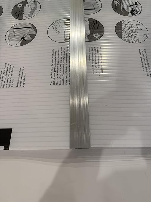 2 Pieces 8mm 8 Feet Long Aluminum h Channel Aluminum h Connector h-Clip Connector Used to Connect Two Pieces 8mm (5/16 inch) Thick Polycarbonate Panels or Any Board Together Silver Color