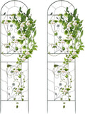 2 PCS Garden Trellises Iron Garden Trellis Green Iron Garden Trellis for Climbing Plants Sturdy and Weather-Resistant Vertical Trellis for Yard Patio Lawn (Green)