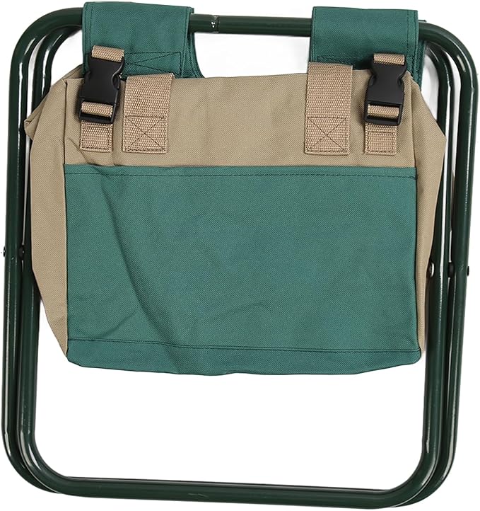 Folding Stool with Tool Bag Multifunctional Gardening Seat 600D Oxford Fabric Detachable Storage Portable Fishing Stool for Outdoor Use