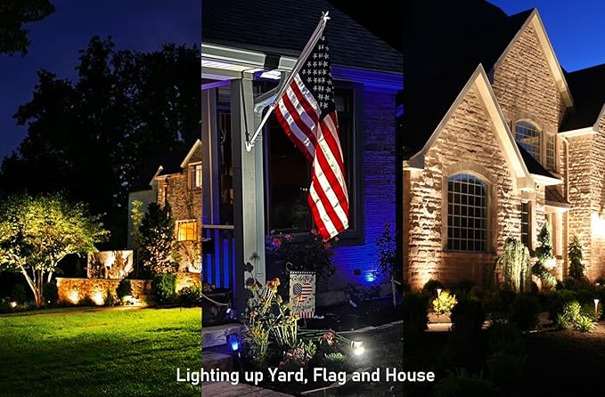 TOVEENEN LED Outdoor Spotlight 12W Warm White Waterproof Landscape Spot Lights for Christmas Yard House Flag Tree Decoration Lighting 120V 12W