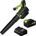 Electric Leaf Blower - 650CFM &amp 200MPH Leaf Blower Cordless with 20V 4.0Ah Battery and Charger Variable Speed Powered Leaf Blowers for Lawn Care Blowing Leaves Dust Snow - Green