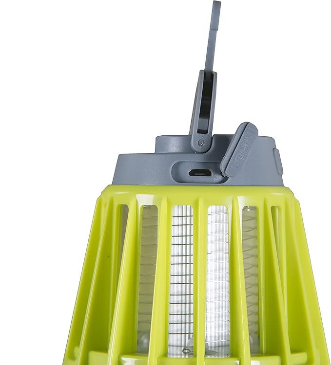 Stansport Insect Zapper &amp Lantern Combo – 180 Lumen LED Camping Light with 3 Brightness Settings – USB Rechargeable Bug Zapper with 500V Electric Grid – Portable Outdoor Lantern for Tents &amp Pa