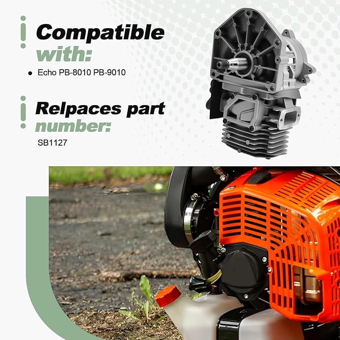 Short Block Piston Cylinder Assembly Compatible with Echo PB-8010 PB-9010 Backpack Blower Replace SB1127