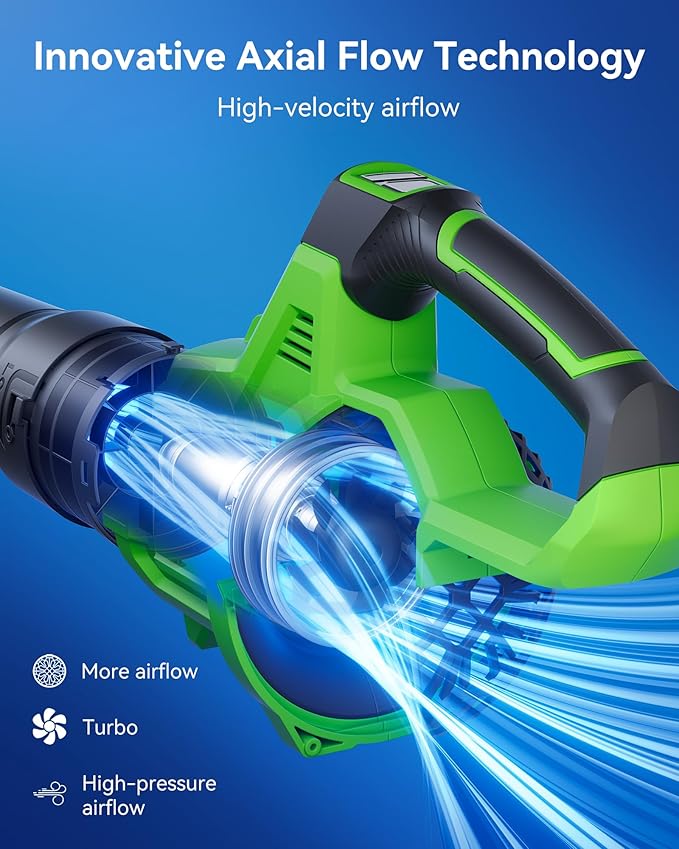 Cordless Leaf Blower 2x4000mAh Battery Powered Electric Leaf Blower with Noise-Reduction Earmuffs 165 MPH 650 CFM Garden Tools for Lawn Care Yard Patio Garage