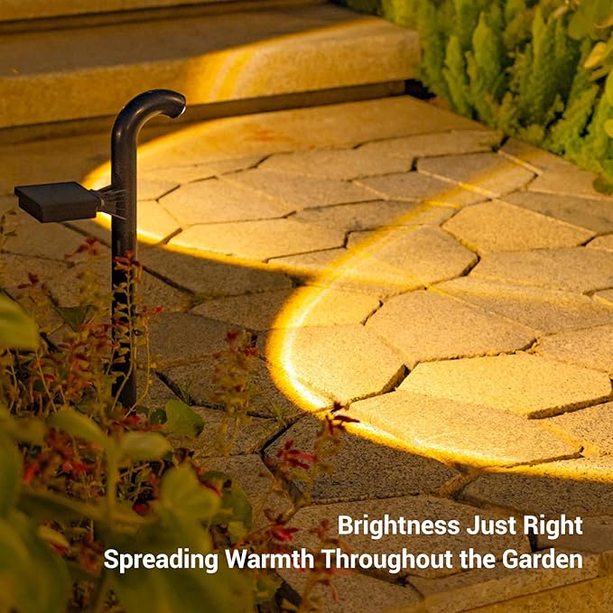 2pcs 23.2in Solar Landscape Lights Set Bright Pathway Lighting Efficient Solar Panel for Outdoor Garden Yard Pool (White Lighting)