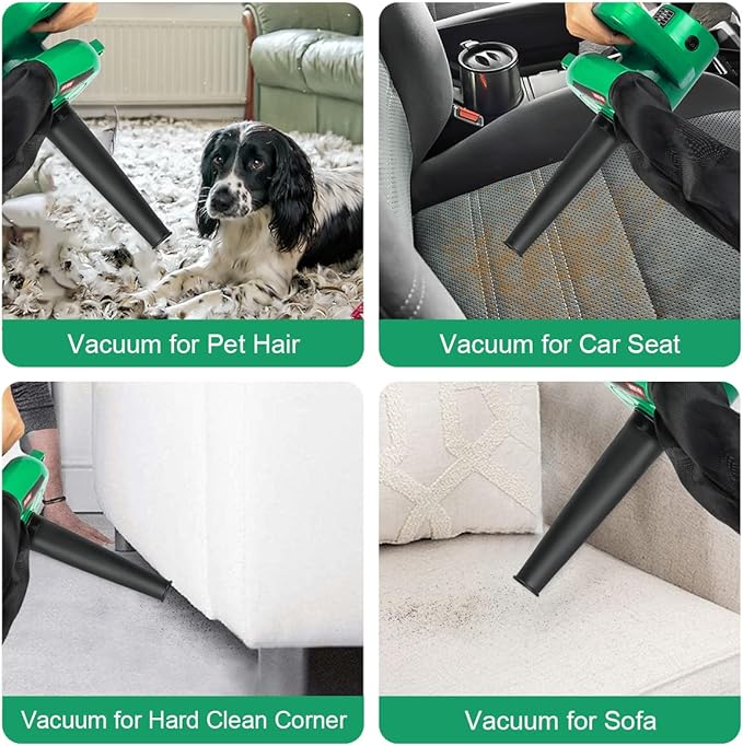 Corded Electric Leaf Blower2 in 1 Small Handheld Lightweight Sweeper/Vacuum110V 400W Portbale Blower for Leaf/Snow/Dust Blowing (Green)