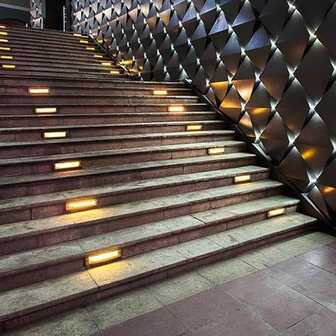 LED Landscape Lights - LED Ground Spotlights 110-240V Rectangle Outdoor Recessed Floor Lamp IP67 Waterproof Underground Light LED Decorative Lighting Buried Light(Blue Light48W)
