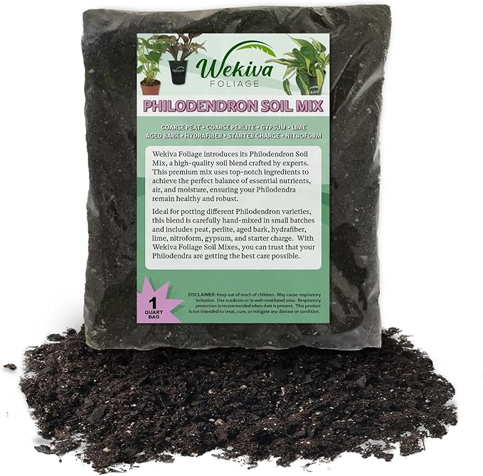 Philodendron Growing Soil Mix – 4 Quarts - Custom Soil Blend – Potting Mix for Philodendron Plants – Specially Developed by and for Professional Nursery Growers - Nutrient-Rich Formula