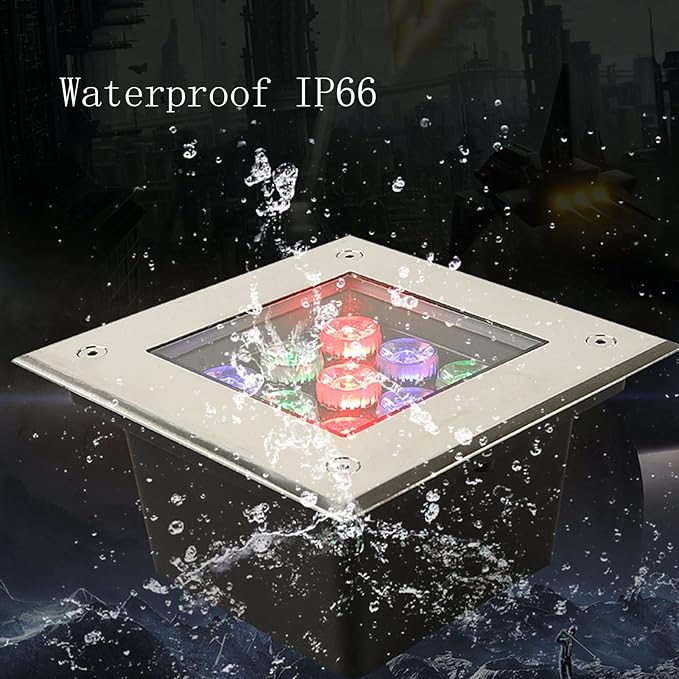 Square LED Spotlight - 12V Waterproof Outdoor Inground Landscape Lights