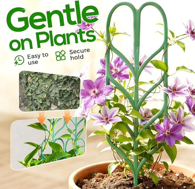 Plant Trellis for Climbing Plants Indoor Outdoor Plastic Garden Trellis Adjustable Potted Plant Support for Pothos Ivy Hoya Monstera &amp Flower Vines (6PCS)