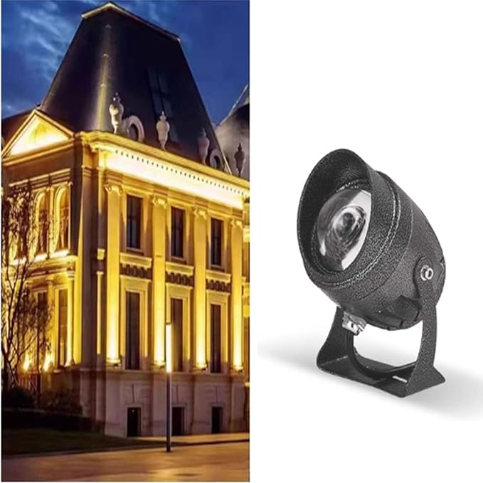 Rotation Spotlight - Narrow Beam Spotlight 220V IP65 Waterproof Flood Light 10W Long Distance Wall Washer Spot Light Outdoor Architectural Lawn LED Landscape Lamp(Warm White Light)