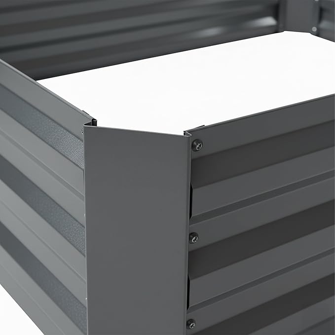 Relaxdays Raised Bed with Greenhouse for Flowers Plants and Vegetables H x W x D: 92 x 125 x 95 cm Garden Plant Bed Light Grey
