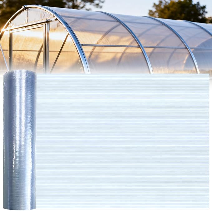 32.81×3.94 Ft Polycarbonate Roofing Sheet 1mm Thickness Resistant Rainproof Greenhouse Panels Insulated Transparent Clear Roofing Panels for Greenhouse Sunroom Canopy Balcony Pergola