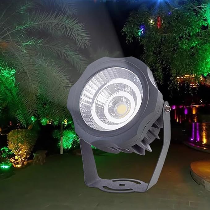 LED Spotlight - Led Beam Light AC 220V High Power Round COB Landscape Lights Ip67 Waterproof Tree Lights Outdoor Landscape Lighting 180° Adjustable Bracket Ground Light