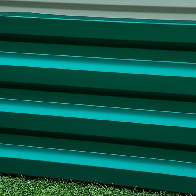 Raised Garden Bed 4' x 2' x 1' Galvanized Planter Box Raised Bed for Vegetables Flowers Plants Green