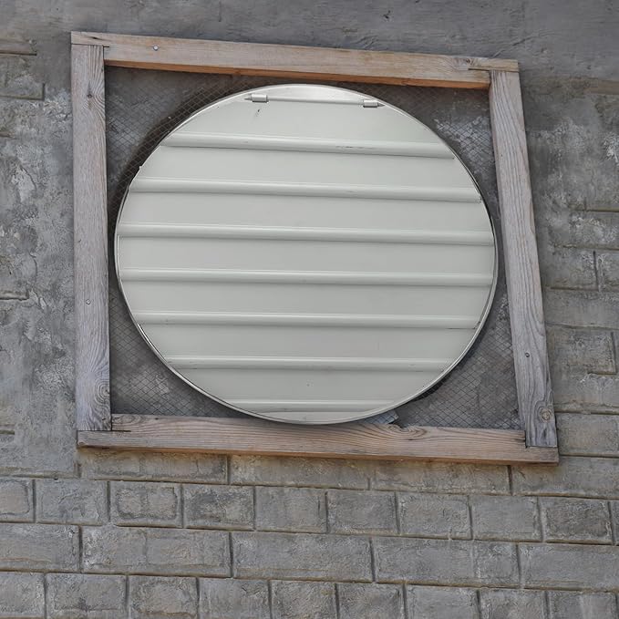 PATIKIL 10 Inch Aluminum Vent Cover Louver Shutter Exhaust Fan Louvered Vent Automatic Gravity Round Grill Self-Closing Vent Cover for Greenhouse Industrial Exhaust HVAC System White