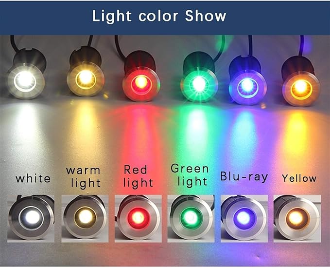3PCS Miniature Underwater Recessed LED Landscape Lights - 12V/24V Spotlights