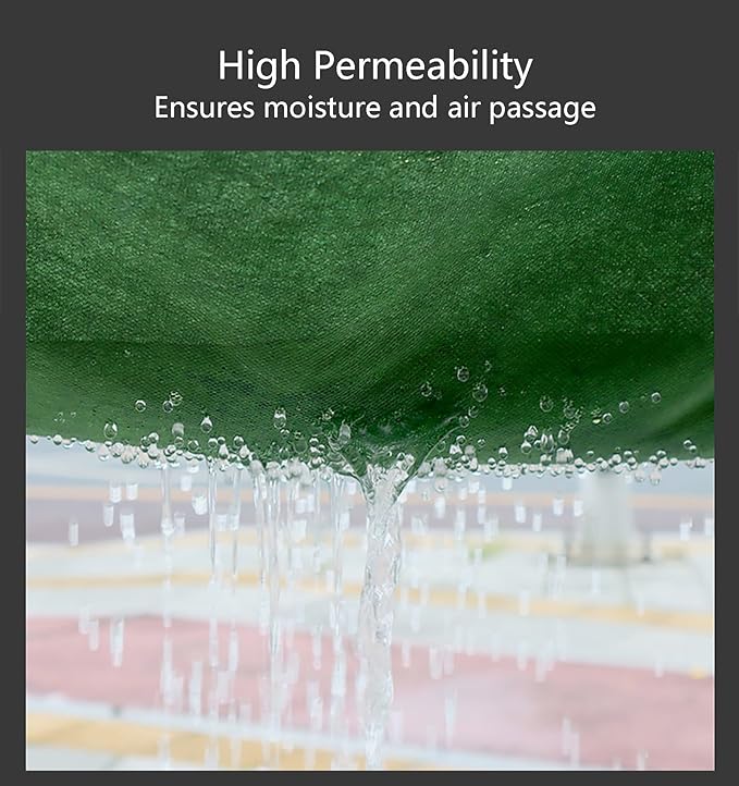Weed Control Membrane Resistant Weed Barrier Fabric Great Permeability Porous Weed Membrane Weed Control Fabric for Artificial Grass Patios Paths Flower Beds(1 * 1m-50pcs)