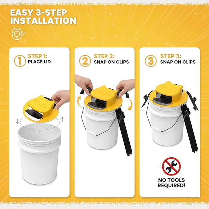 2 Pack Mouse Rat Trap Bucket Lids – Auto Flip Mouse Bucket Trap for 5 Gallon Bucket Reusable Rolling Mouse Traps Bucket for Indoor &amp Outdoor Garage Barn Farm Bucket Trap