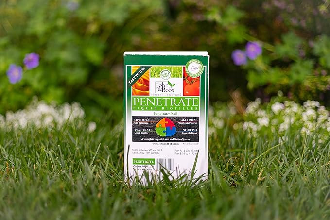 John&ampBob’s Penetrate Liquid Biotiller | Organic Clay Soil Treatment Break up Hard &amp Clay Soil Pet Safe 8oz. (1000 sq. ft.)