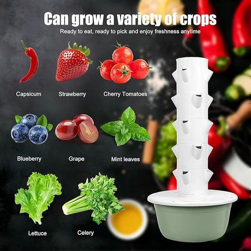 20/28 Holes Hydroponic Growing System Kit Hydroponic Garden Tower with Pump System 5/7 Layers Indoor Vertical Hydroponic Garden Tower for Herbs Fruits and Vegetables-*