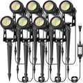 Outdoor Landscape Lighting LED Spot Lights Kit for Garden Yard House Lawn Tree Flags Fence Use Warm White 2700k-3300k IP67 Waterproof &amp Connectable - 8 Pack
