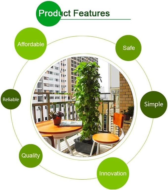 Hydroponics Tower Hydroponic Growing System Aeroponics Grow Kit Aquaponics Planting System For  Fruits And Vegetables With Hydrating Pump Adapter Seeding Bed &amp Net Pots ( 10Floor 50Pods)-//