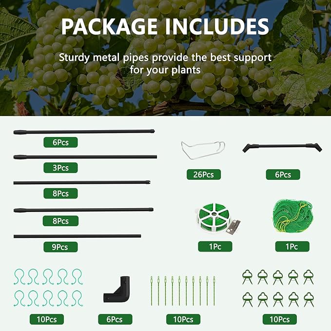 Tall Garden Arch Trellis for Climbing Plants 79in Tall Metal Plant Support Trellis Archway for Climbing Plant Vegetables Cucumber Outdoor Yard Lawn Garden Arch Tunnel Trellis