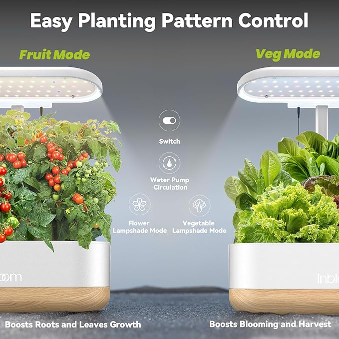 inbloom 12 Pods Hydroponics Growing System and 50 Pcs Grow Sponges
