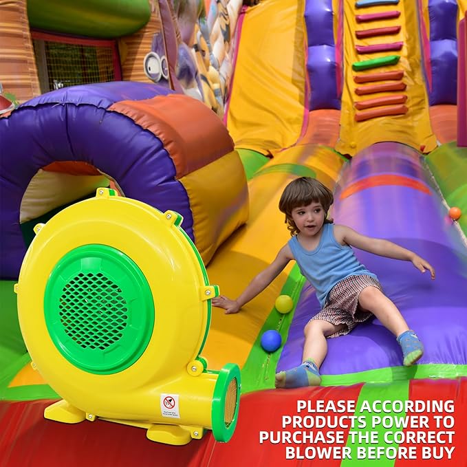 Air Blower for Inflatables 950Watt 1.25HP Bounce House Bubble House Blower Electric Fan Pump for Outdoor Inflatable Paint Booth Water Slide Bouncy Castle Jumper Corded