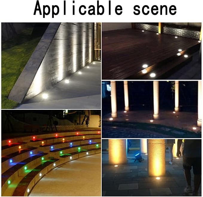 Recessed LED Underground Light Landscape Lights Anti-Rust IP65 Waterproof Multi-Color Floor Lamp for Driveway Walkway Lighting