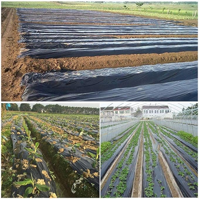 20m Agriculture Black Weed Control Film 0.6~2m Thick 0.008mm Greenhouses Vegetable Planting Plastic Mulching Film1pcs (Size : Width 1.2m)