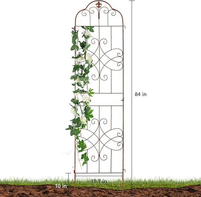 hogardeck 4 Packs 84 * 19 inch Metal Garden Trellis for Climbing Plants OutdoorHeavy DutyCoating Rustproof Trellis for Rose Vegetable Flowers ExpandablePerfect for Training Climbing Plants