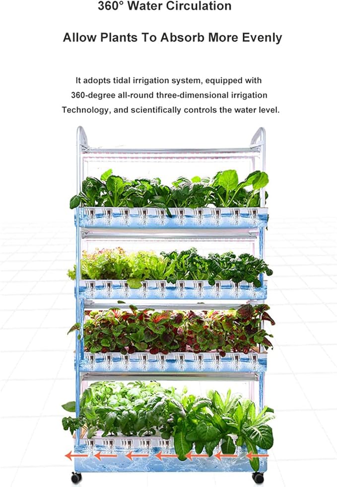 Hydroponics TowerPlants Vertical Hydroponics Grow Kits3-Layer Indoor Gardening Greenhouse 48/64 /90/120 Holes PVC Vegetables Plant Growing Systemsfor HerbsFruits and Vegetables (48hole)