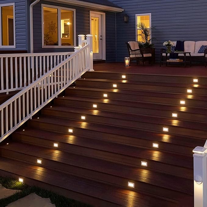 LED Beam Spotlights - LED Outdoor Step Lights AC220V Outdoor Spotlight Recessed Spotlight For Yard Lawn IP65 Waterproof Square Buried Spotlight For Outdoor Patio Deck Landscape Lighting(White2w(2
