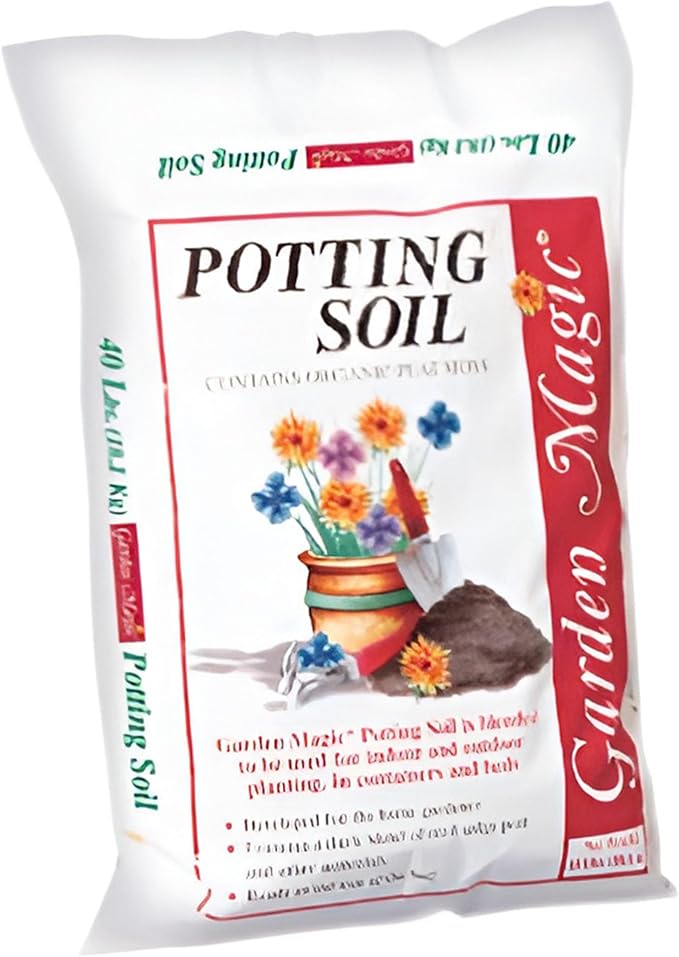 Michigan Peat 2 Pack Garden Magic General Purpose Moisture Retaining Potting Soil Mix for Indoor and Outdoor Planting 40 lb Bag