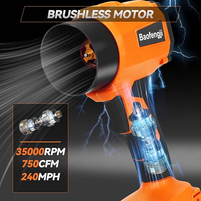 Cordless Leaf Blower Dust Cleaner Handheld Electric Air Duster Jet Dry Mini Blower Turbo Fan for Cars Computer Lawn Care Patio Cleaning by 2PCS Batteries