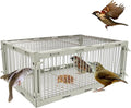 Universal Sparrow Trap Cage – Birds Trap Cage with Escape-Proof Design One Way Bird Catcher Traps for Starlings Quail Cardinals and So OnMade from Rust-Resistant Metal for Long-Lasting Use