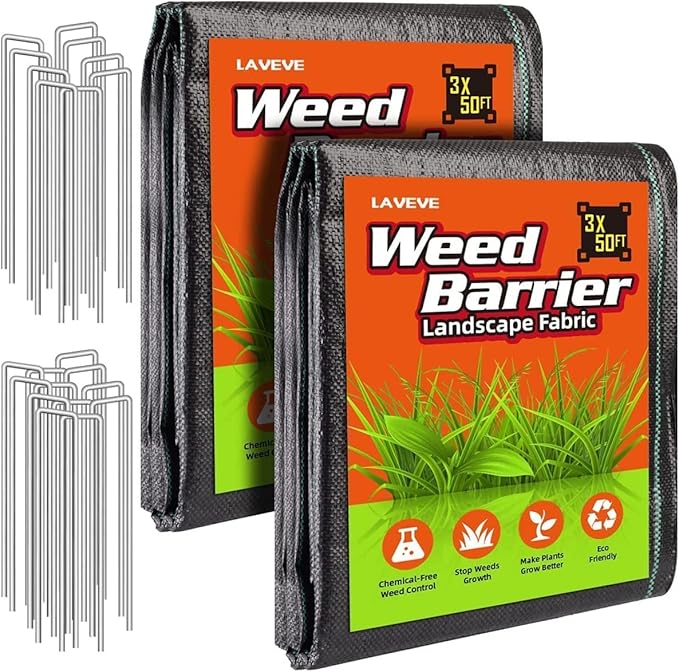 3FT x 100FT Weed Barrier Landscape Fabric 3.2oz Premium Heavy Duty Garden Cloth Ground Cover for Gardening Farming
